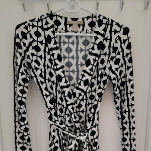 Black and White Wrap Dress